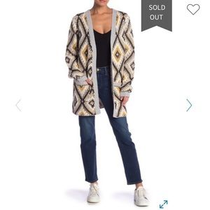 Roxy Geometric Patterned Cardi Sweater